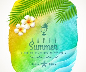 Enjoy summer time creative vector material 04