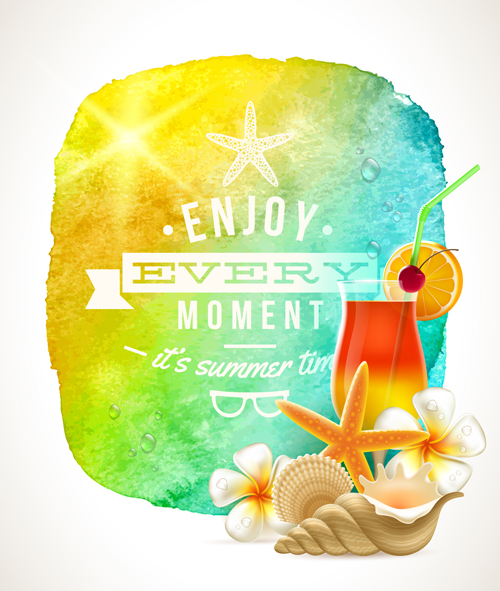Enjoy summer time creative vector material 05