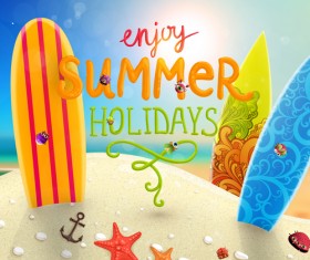 Enjoy tropical summer holidays backgrounds vector 01