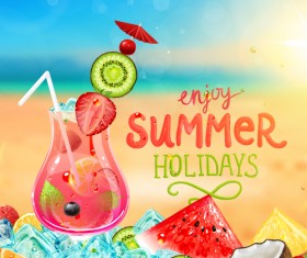 Enjoy tropical summer holidays backgrounds vector 02