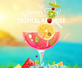 Enjoy tropical summer holidays backgrounds vector 03