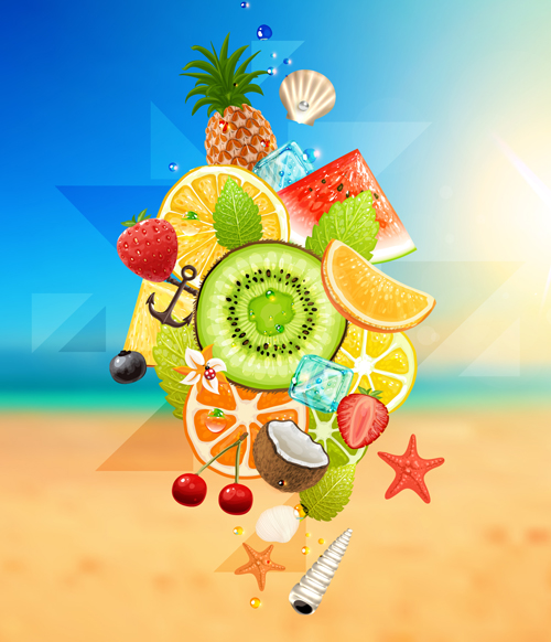 Enjoy tropical summer holidays backgrounds vector 05