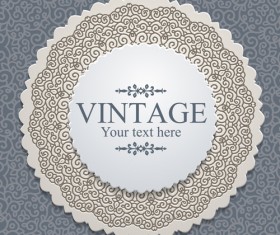Exquisite lace vintage cards vector set 01