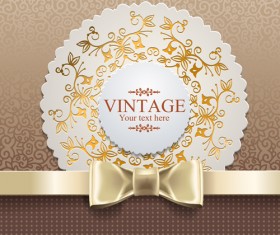 Exquisite lace vintage cards vector set 03