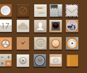 Flat retro style application icons set