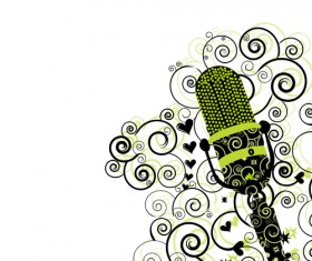 Floral microphone vector material