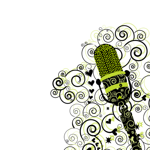 Floral microphone vector material