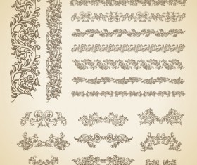 Floral ornaments borders design vector