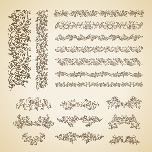 Download Floral ornaments borders design vector free download