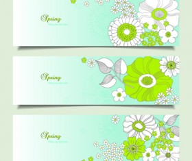 Flower spring banner vector material