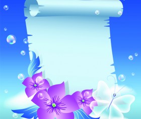 Flower with paper dream background vector 02
