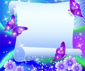 Flower with paper dream background vector 04