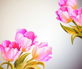 Hand drawn watercolor flower background 03