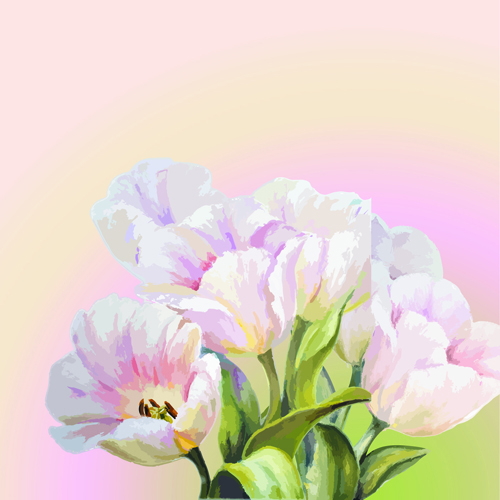 Hand drawn watercolor flower background 04