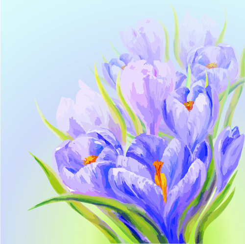 Hand drawn watercolor flower background 06