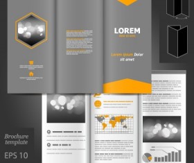 Fold business brochure vector material