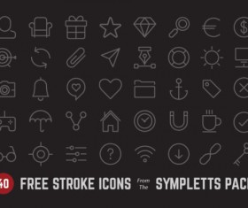 Free 40 Kind black line icons vector