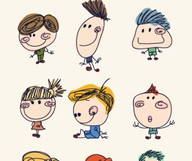 Funny doodle kids vector graphics