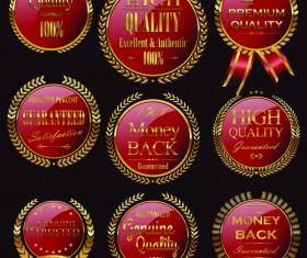 Golden wreaths sale labels vector 03