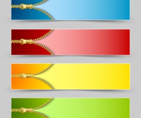 Golden zipper banner vector