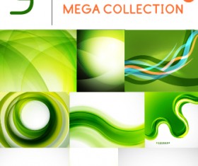 Green abstract background art vector set 01