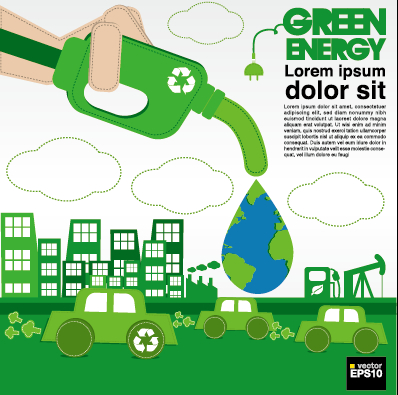 Green ecology city concept design vector 05