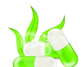 Green medical capsule design vector 01