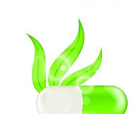 Green medical capsule design vector 02