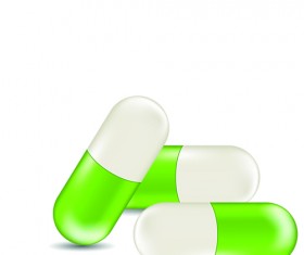 Green medical capsule design vector 04