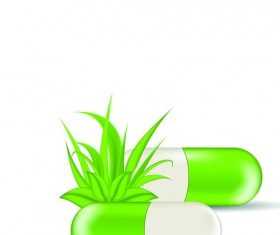 Green medical capsule design vector 05