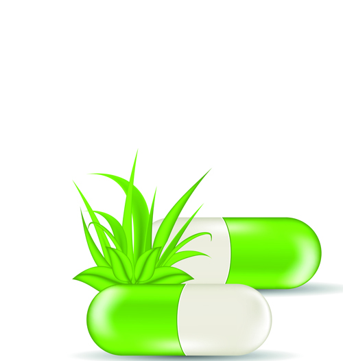 Green medical capsule design vector 05