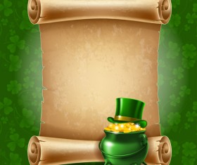 Green saint patrick day background vector 04