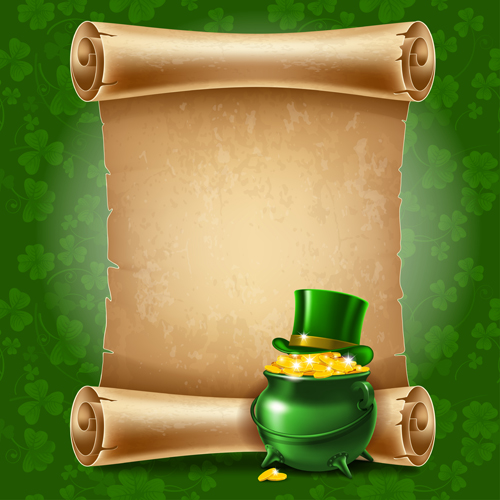 Green saint patrick day background vector 04