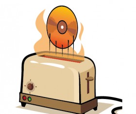 Grunge household appliances design vector graphics 03