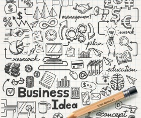 Hand drawn business infographics elements vector