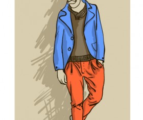 Hand drawn people hipster elements vector set 01