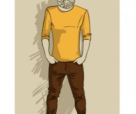 Hand drawn people hipster elements vector set 02