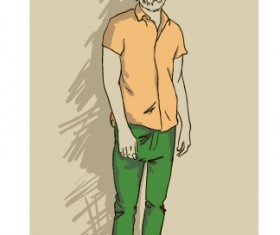 Hand drawn people hipster elements vector set 03