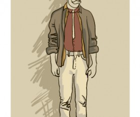 Hand drawn people hipster elements vector set 04