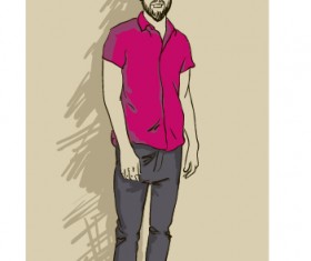 Hand drawn people hipster elements vector set 05