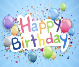 Happy birthday background with balloon vector