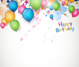 Happy birthday balloon grunge background vector graphics 01