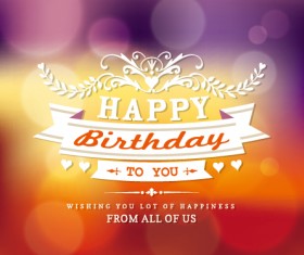 Paper tapes with confetti happy birthday background vector 04 free download