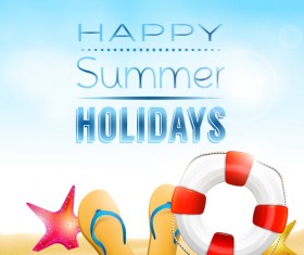 Happy summer holidays elements vector background 04
