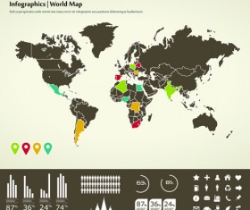 Infographics and world map creative vector 02