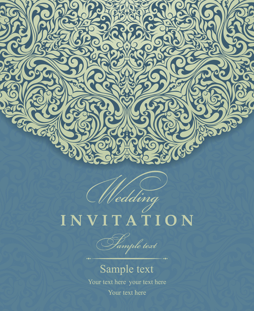 Elegant Invitations vintage style design vector 01