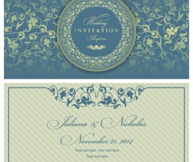 Elegant Invitations vintage style design vector 05
