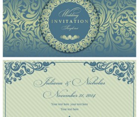 Elegant Invitations vintage style design vector 06
