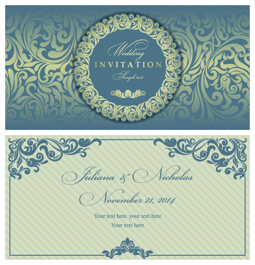 Elegant Invitations vintage style design vector 06