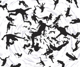 Jumping people silhouettes vector